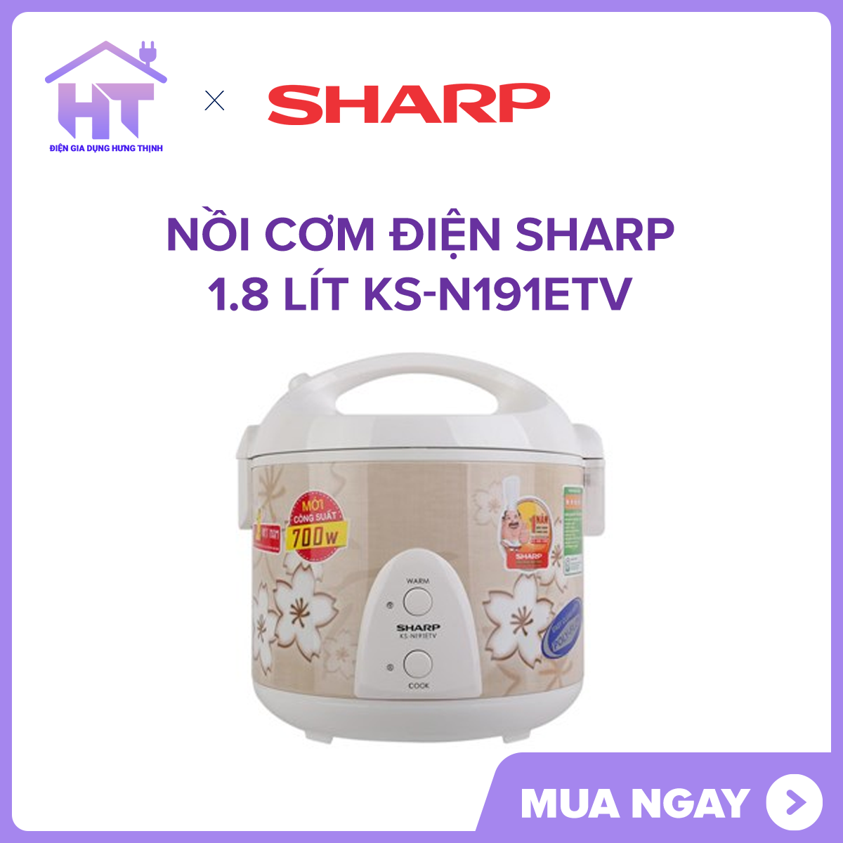 Ks-n182etv/ks-n191etv 1.8 W Sharp rice cooker power handling 2d.1.8 L 4 - 6 person cooking technology