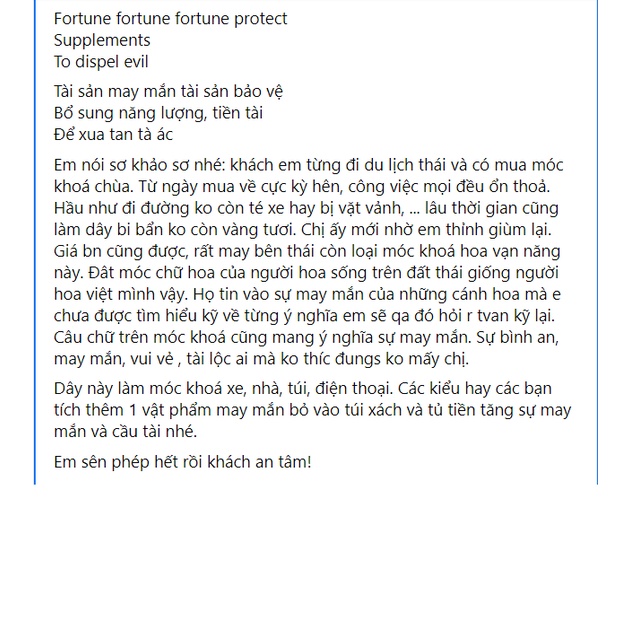 Chiếc móc khóa may mắn