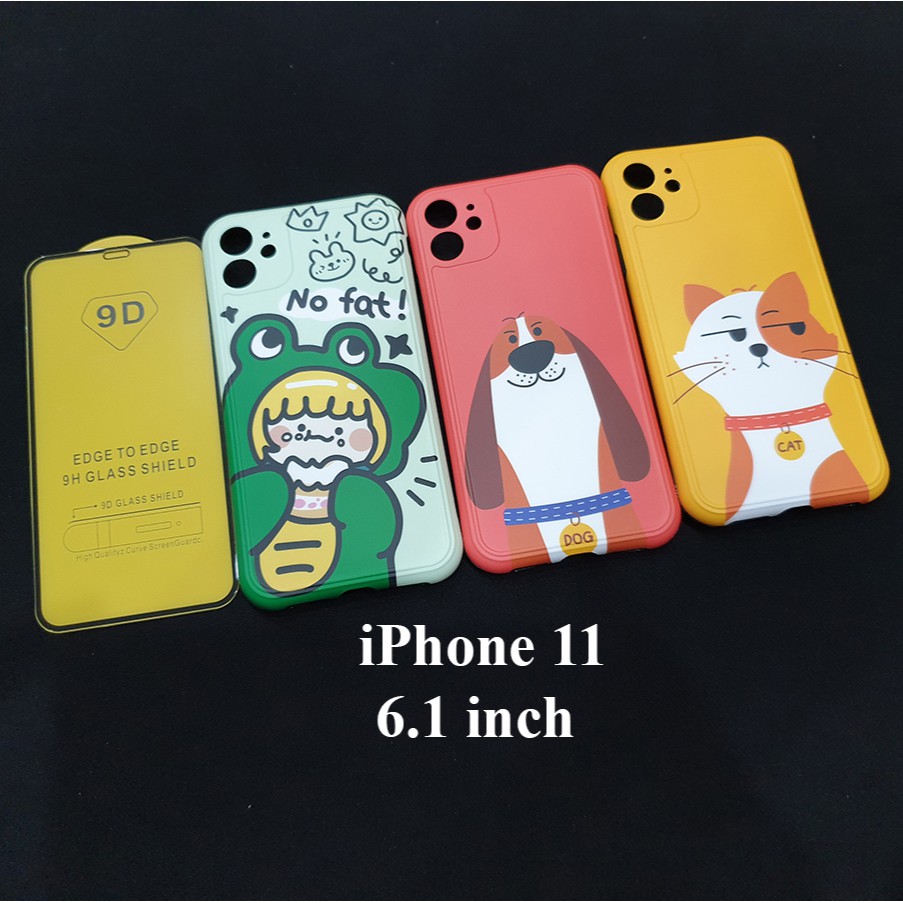 Ốp lưng chó mèo ngộ nghĩnh bảo vệ camera iPhone 11