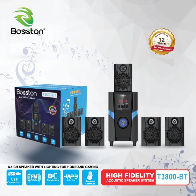 Loa vi tính Bosston bluetooth 5.1 T3800-BT