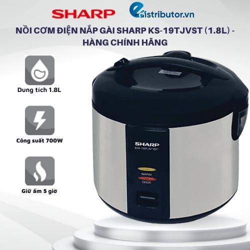 Nồi cơm điện nắp gài sharp ks-19tjv- st - hàng chính hãng