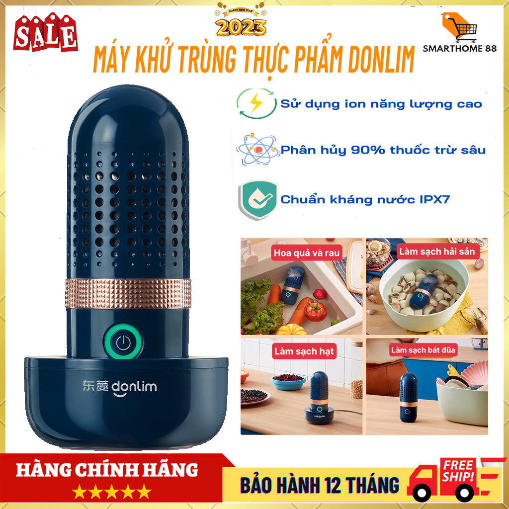 Máy khử khuẩn thực phẩm, máy khử trùng hoa quả thực phẩm loại bỏ vi khuẩn 99% bảo hành 1 năm- Máy làm sạch DONLIM DL-001 làm sạch rau củ, loại bỏ vi khuẩn và thuốc trừ sâu