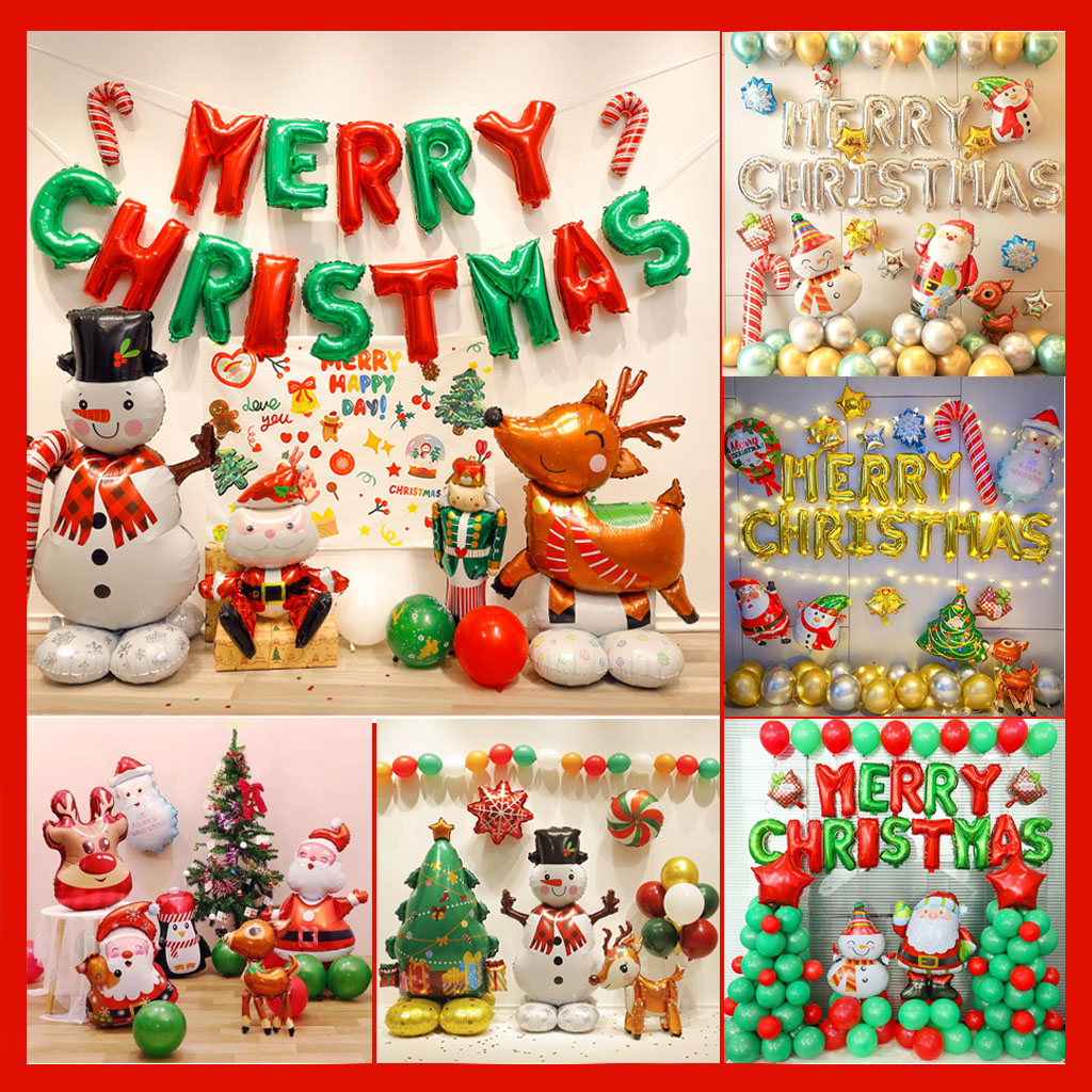 Set Bóng Trang Trí Giáng Sinh Phụ Kiện Trang Trí Tiệc Chủ Đề Noel Decor Phụ Kiện Chụp Ảnh Christmas