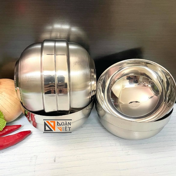 CHÉN INOX 2 LỚP CÁCH NHIỆT CAO CẤP - Combo 2/ 5/ 10 chén. Chén bát cơm