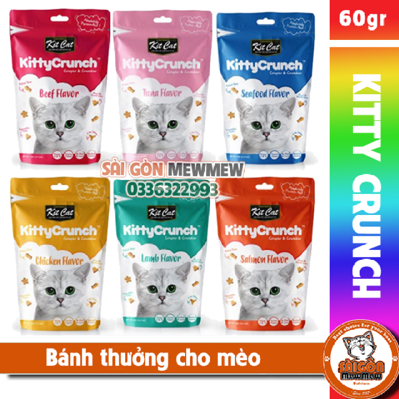Bánh thưởng ăn vặt cho mèo Kitcat Kitty Crunch 60gr, sản phẩm đa dạng về mẫu mã, kích cỡ, chất lượng tốt, đảm bảo cung cấp sản phẩm đang được săn đón trên thị trường