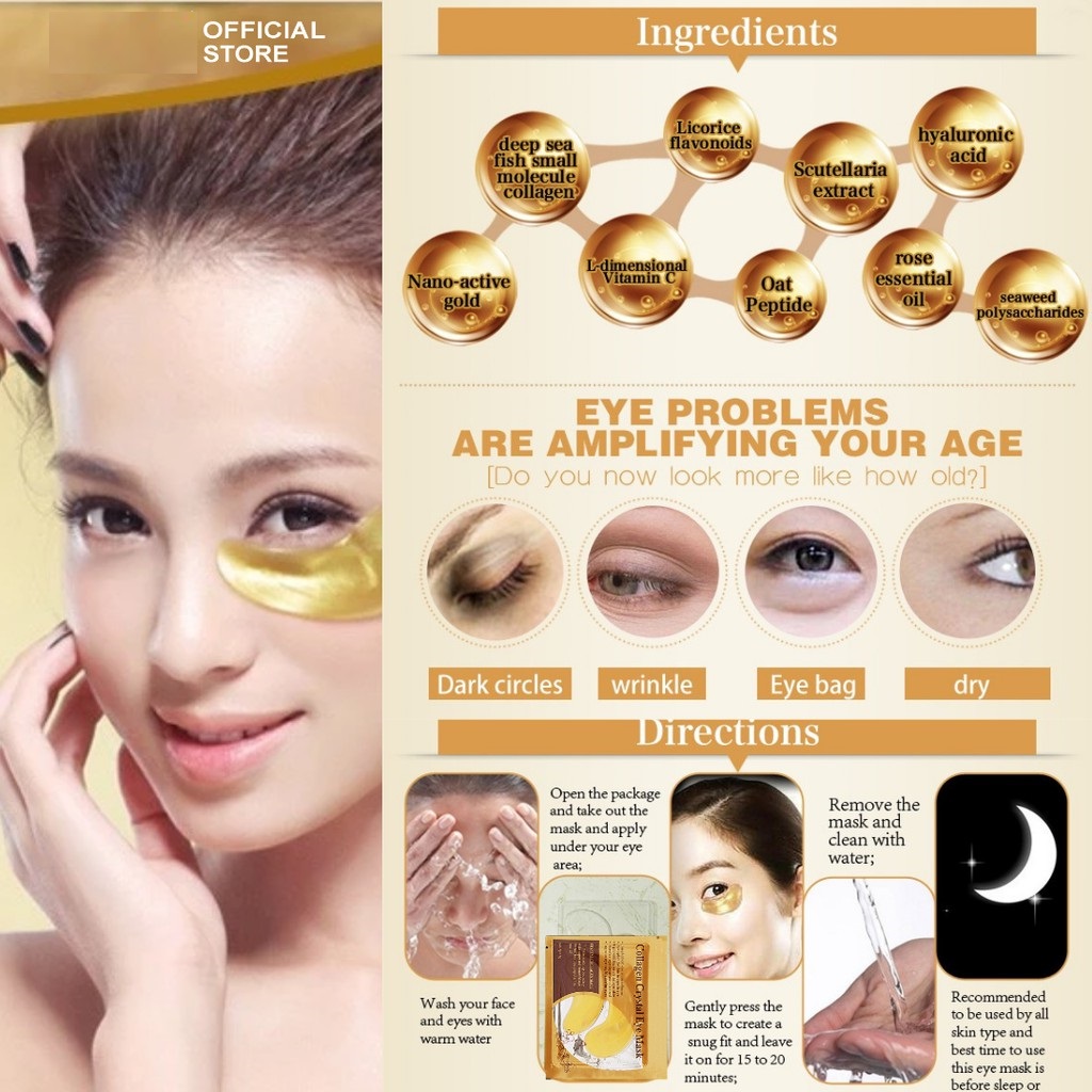 [HCM][COMBO 10 MIẾNG] Mặt Nạ Mắt Tinh Chất Collagen Vàng Hàn Quốc