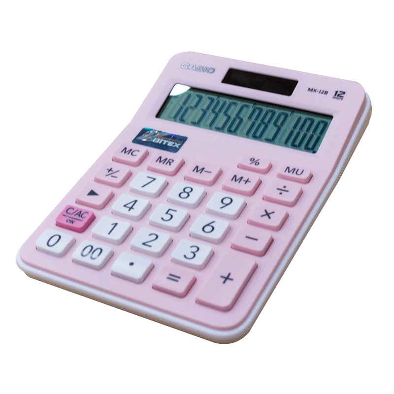 Máy tính CASIO MX-12B-PK Màu Hồng