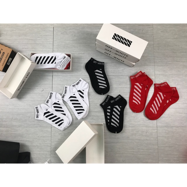 [Hoàn Tiền 15%] Vớ Tất Sọc OW Cổ Thấp Nam Nữ Unisex