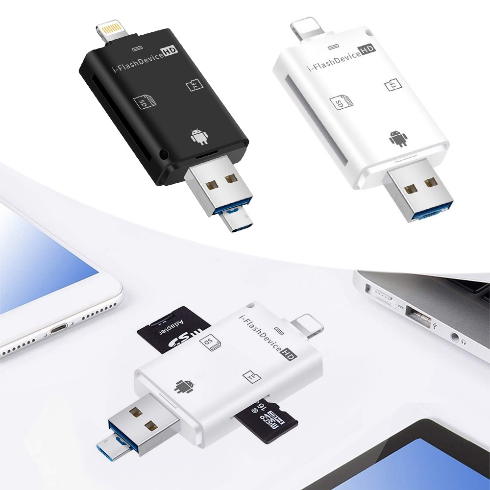 FlashDevice Đầu Đọc Thẻ Nhớ SD/TF Dành Cho IPhone/IPad/ Android OS - Đầu đọc thẻ nhớ đa năng