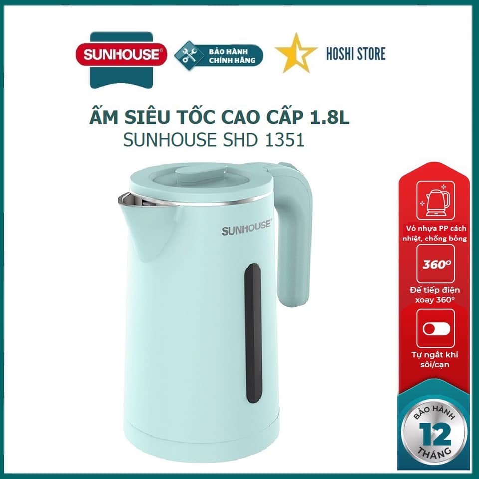 ẤM SIÊU TỐC INOX 2 LỚP 1.8L SUNHOUSE SHD1351