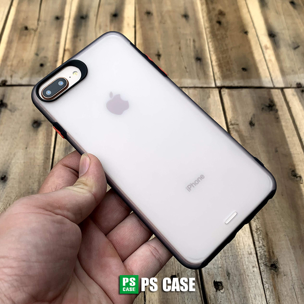 Ốp lưng nhám cong 3D viền màu đen dành cho iPhone 7 Plus / iPhone 8 Plus - PS Case Phân Phối