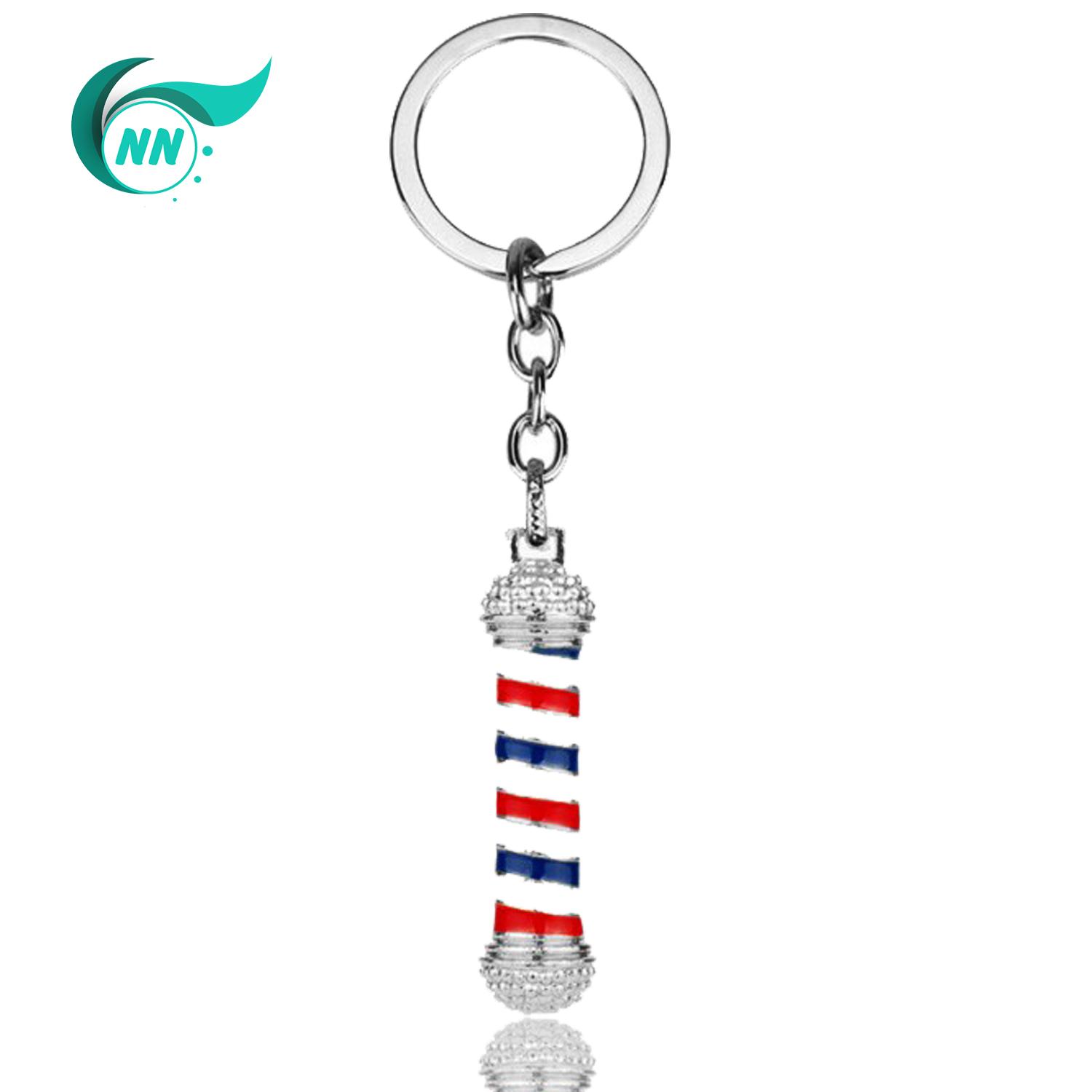 Móc Khóa Mô Hình Đèn Pole Barber Tóc ( vàng )