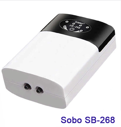 Máy sủi oxy tích điện cho bể cá 2 vòi sobo sb 268, 1 vòi sobo sb 168