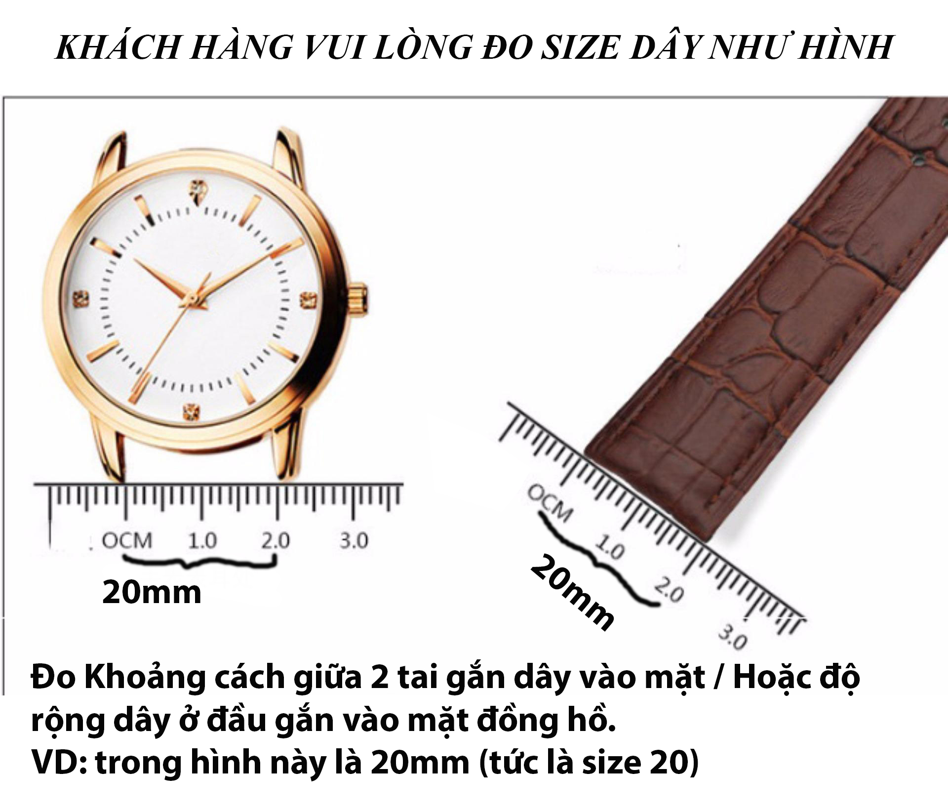 (Nâu Đỏ) Dây đồng hồ da ĐÀ ĐIỂU THẬT cao cấp khóa cài nhiều Size 12 14 15 16 18 19 20 21 22 24mm