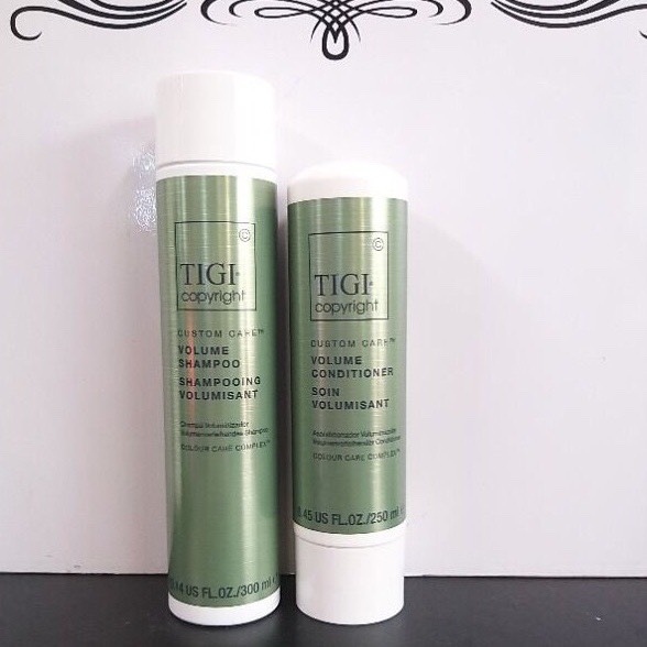 Cặp dầu gội xả tăng phồng và làm dày tóc tigi copyright custom volume usa 300ml + 250ml