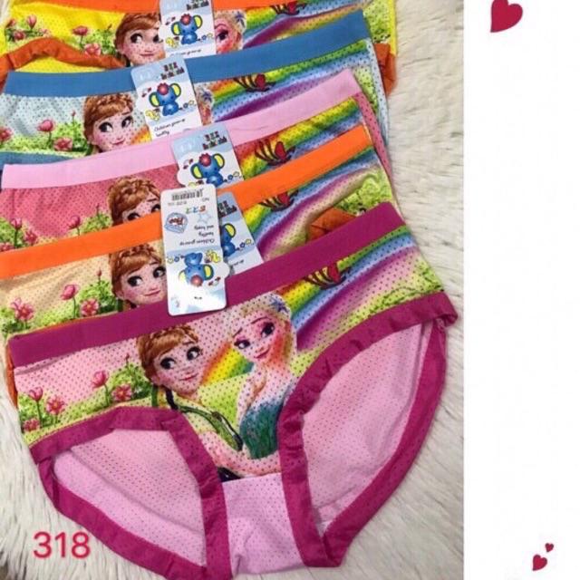 Combo 10 quần lót thông hơi hình công chúa cho bé gái