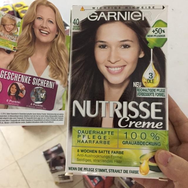 ( HÀNG ĐỨC) Thuốc Nhuộm Tóc Garnier Số 40 Nâu đen Socola