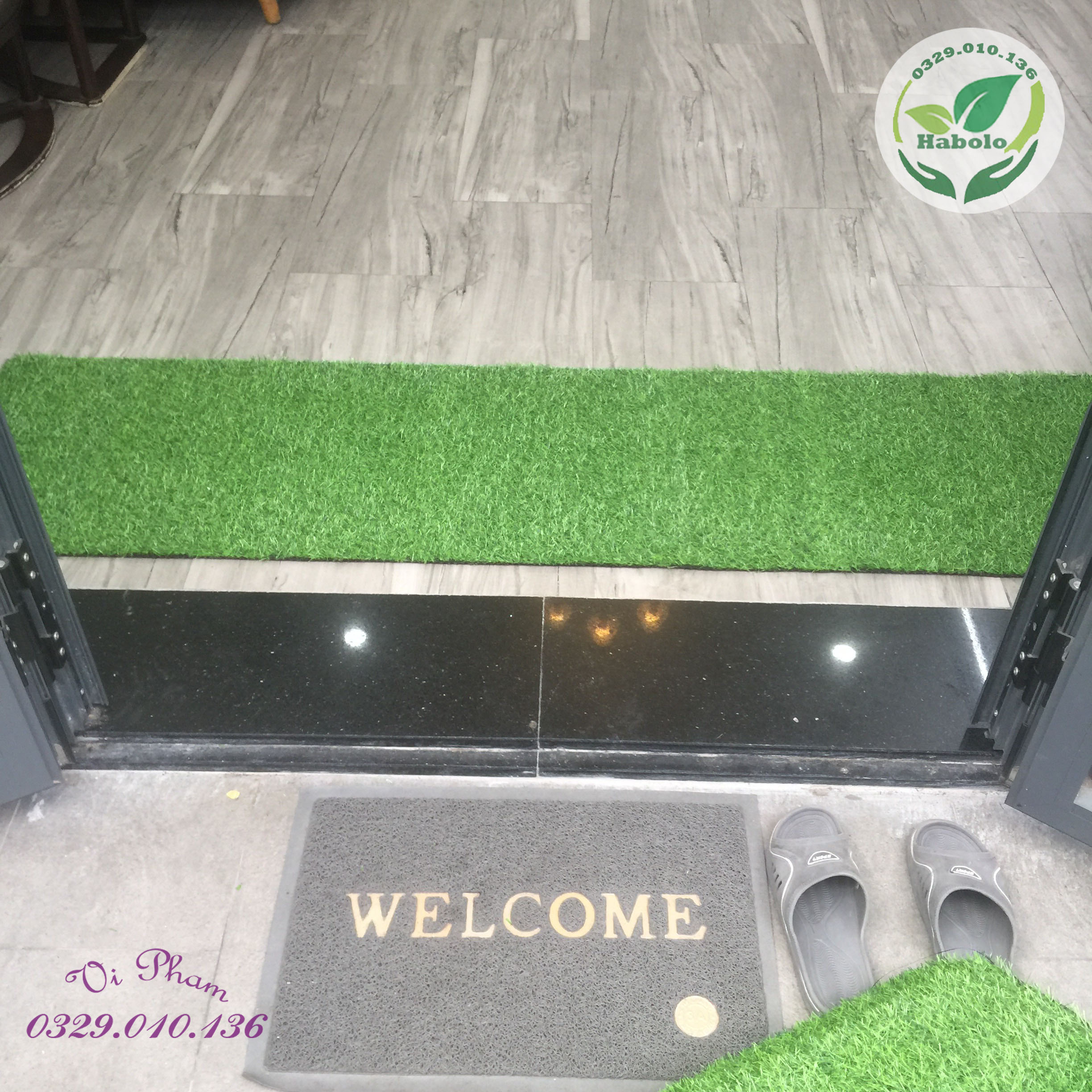 Tấm cỏ nhựa nhân tạo sợi cỏ cao 2cm - Kích thước 50cm x 2m