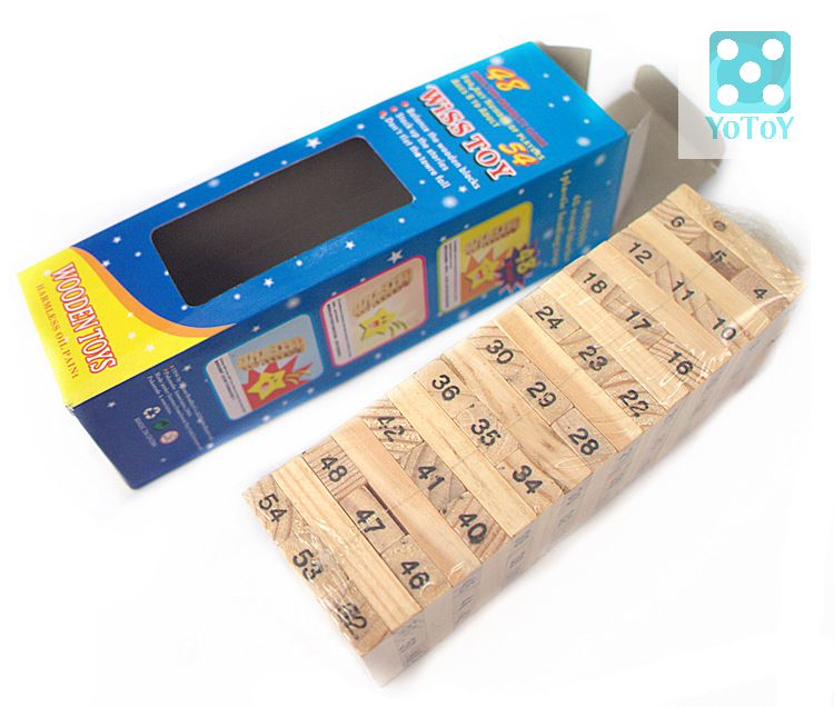 Bộ đồ chơi rút gỗ số 54 thanh - 48 thanh (kèm 4 xúc xắc)