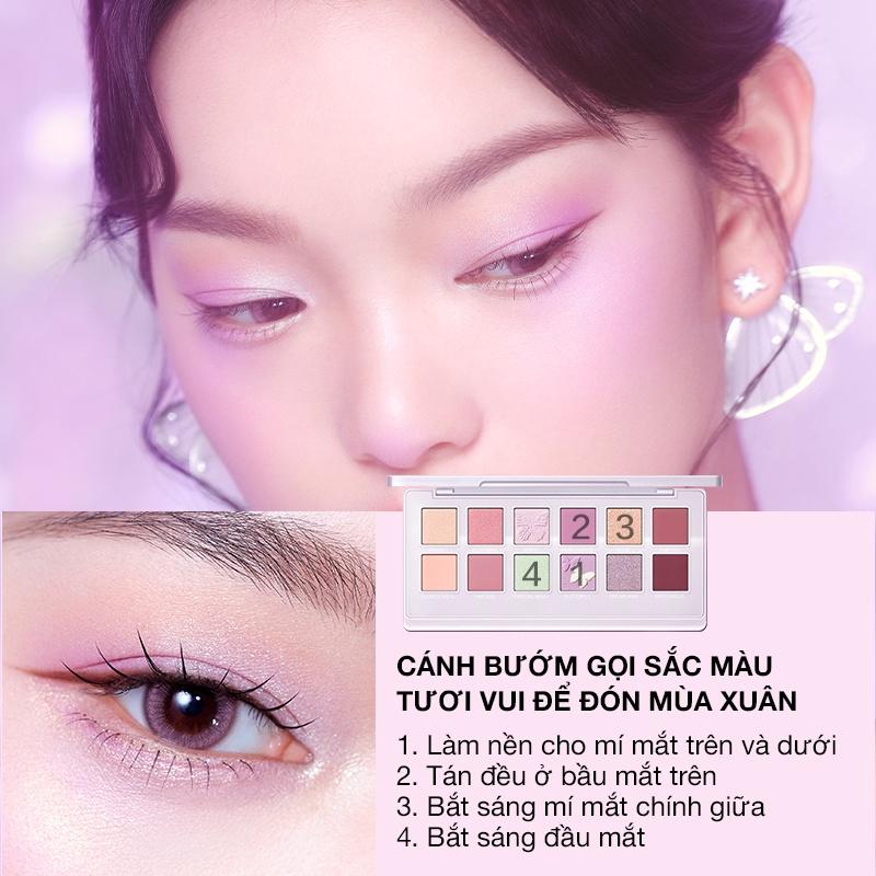 Bảng Phấn Mắt Màu Nhũ Perfect Diary 12 Màu