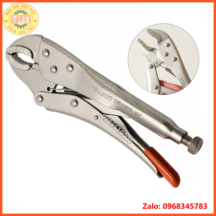 Kìm chết hàm cong Asaki 10 inch