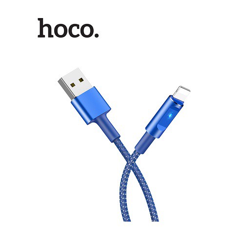 Cáp Tự Ngắt Có Đèn Báo Hoco DU05 Lightning dây bọc dù siêu bền