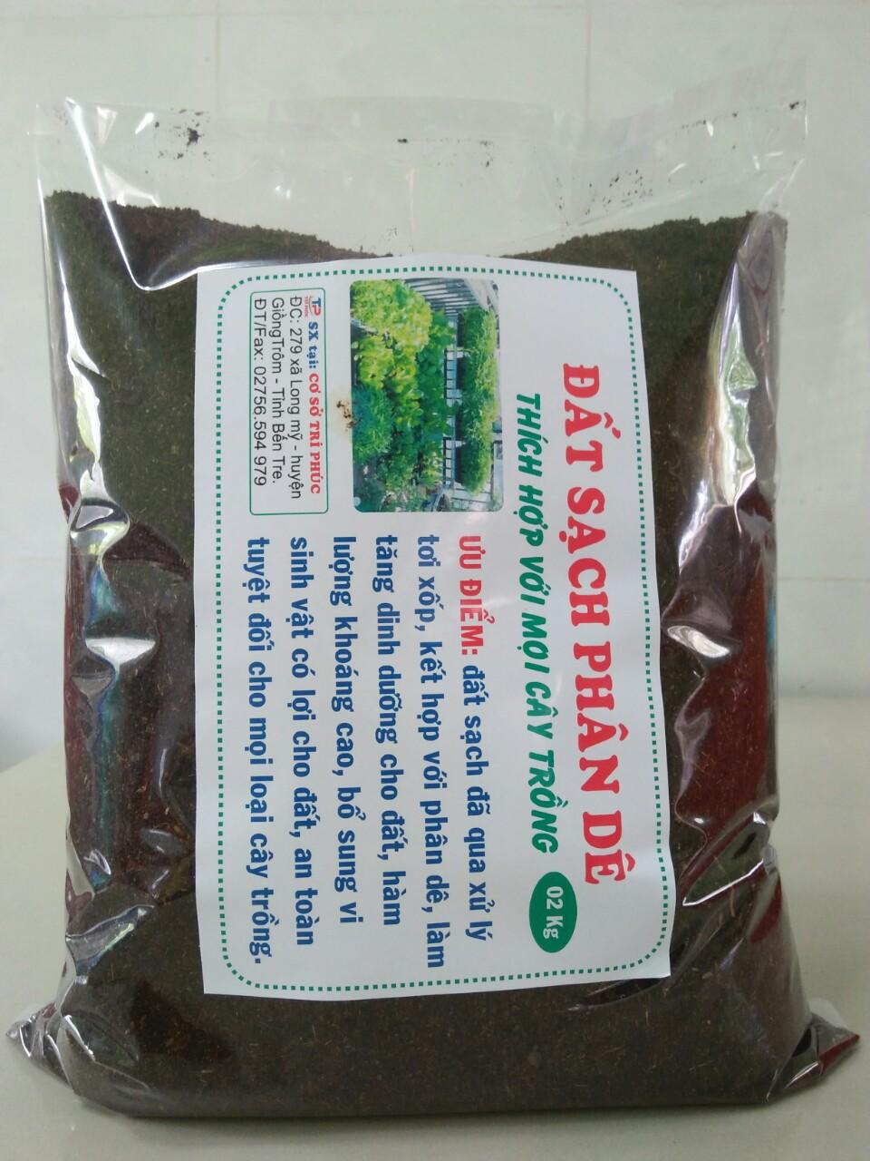 Đất sạch phân dê túi 2kg