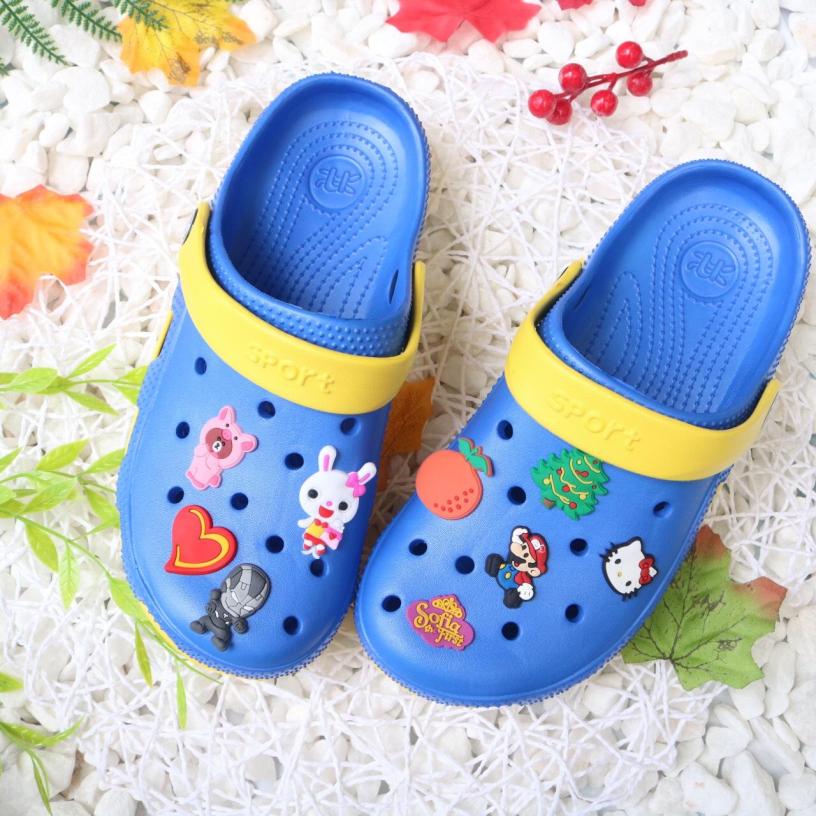 HÌNH THẬT - TẶNG 6 STICKER - DÉP SỤC CÁ SẤU SIÊU NHẸ ĐI MƯA SIZE NỮ - CÔNG TY NAM KHÁNH giá rẻ