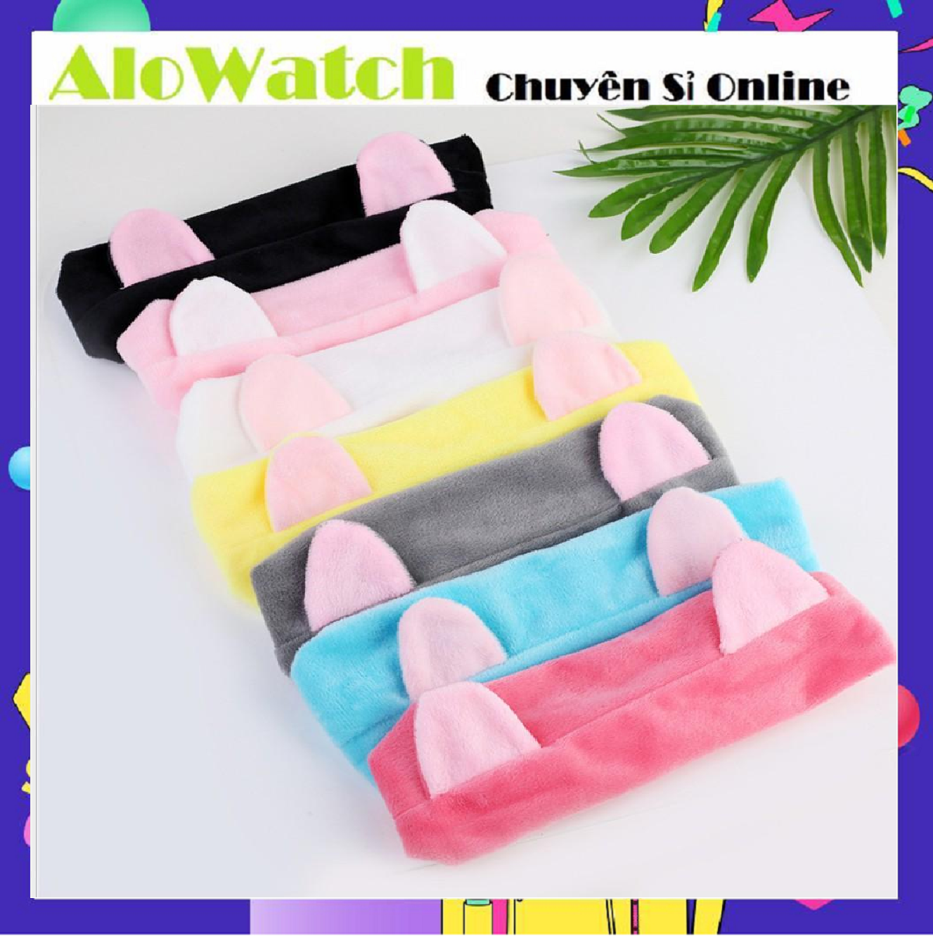 ALOWATCH  Băng đô tai mèo nhiều màu