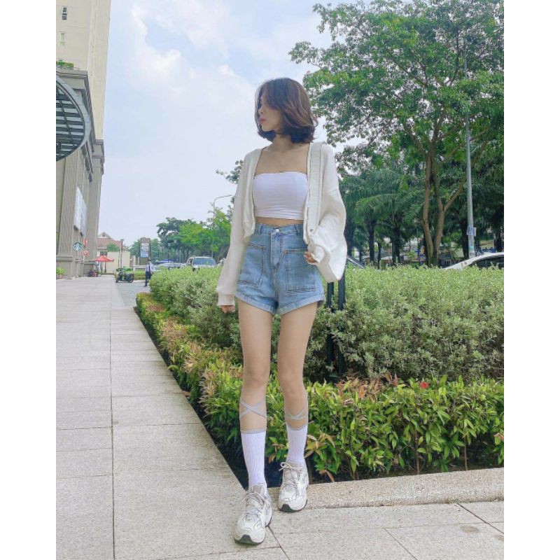 [HCM]ÁO ỐNG CROPTOP TRẮNG
