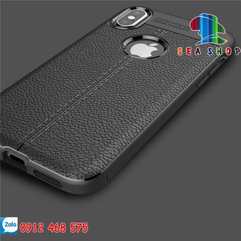 [TẶNG CƯỜNG LỰC] Ốp lưng iPhone X - Xs vân da Auto Focus CHÍNH HÃNG (đen)