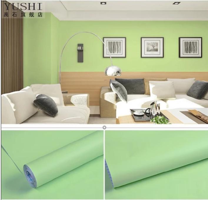 Cuộn 5m decal giấy dán tường một màu bề mặt nhám khổ 45cm keo sẵn dán 2.25 mét vuông
