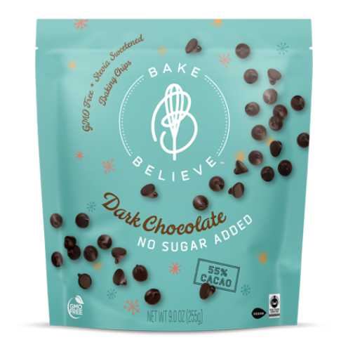 HẠT SOCOLA CHIP ĐEN NƯỚNG BÁNH ĂN KIÊNG Bake Believe, Keto-Friendly, Dark Chocolate Chips, 255g (9oz)