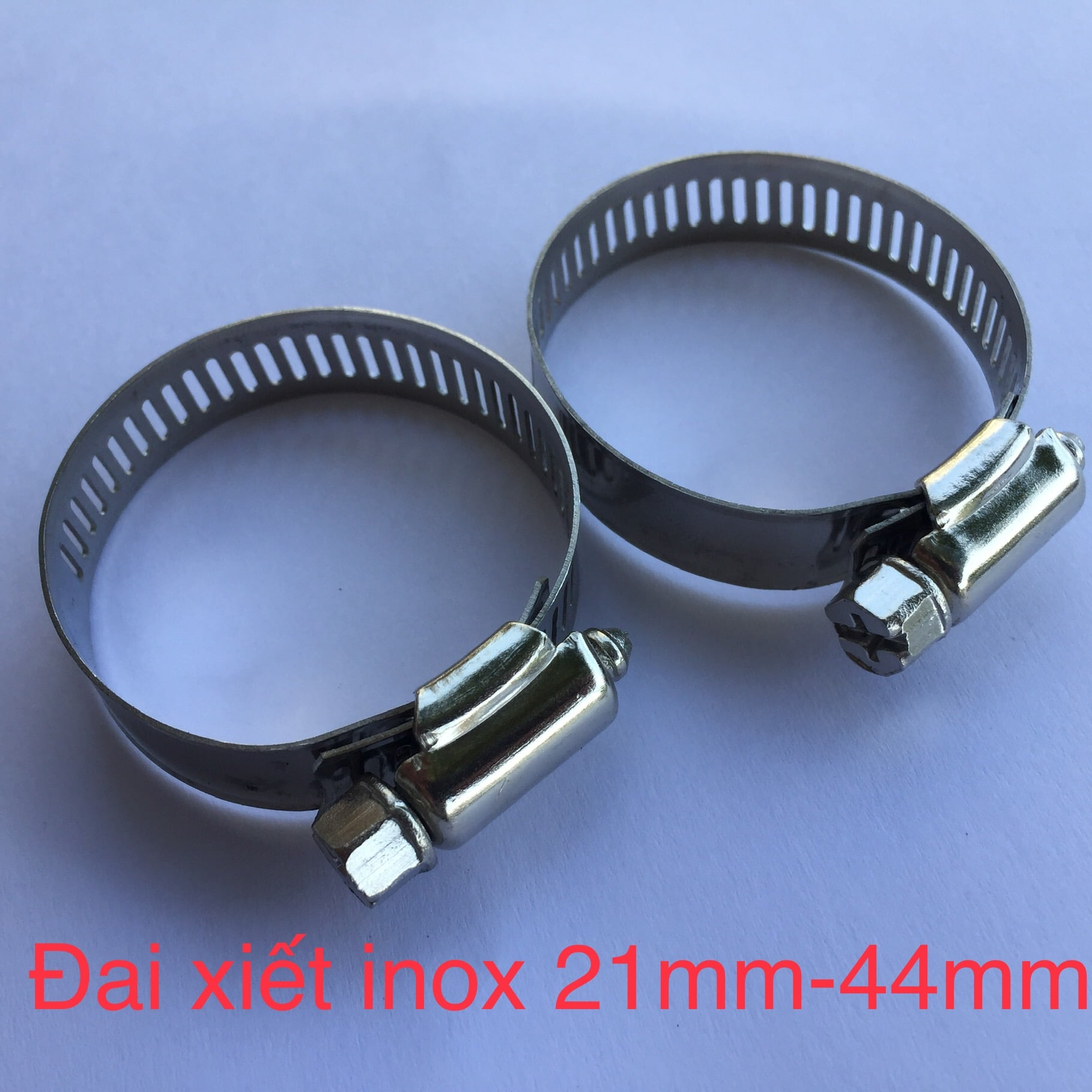 Combo 2 đai xiết inox- cổ dê- vòng đai xiết inox dùng xiết ống 21mm- 44mm