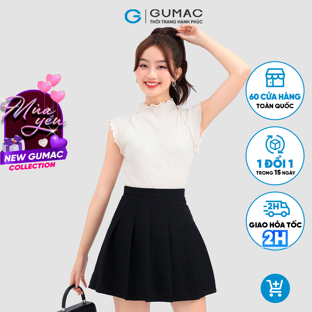 Chân váy A xếp ly thời trang GUMAC VC12051