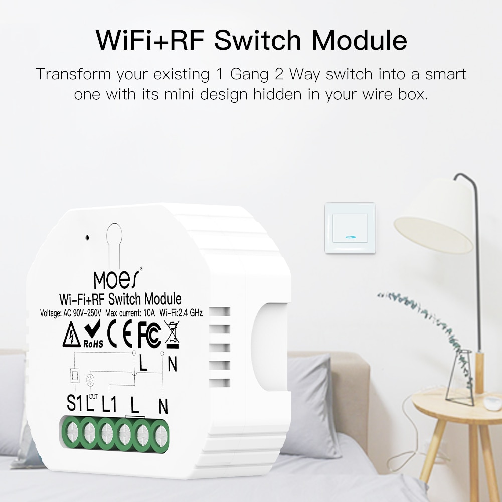 【COD】Moes Smart ZigBee WiFi Switch Module Dimmer Curtain Switch Smart Life App Remote Control Alexa G oogle Home Voice Control