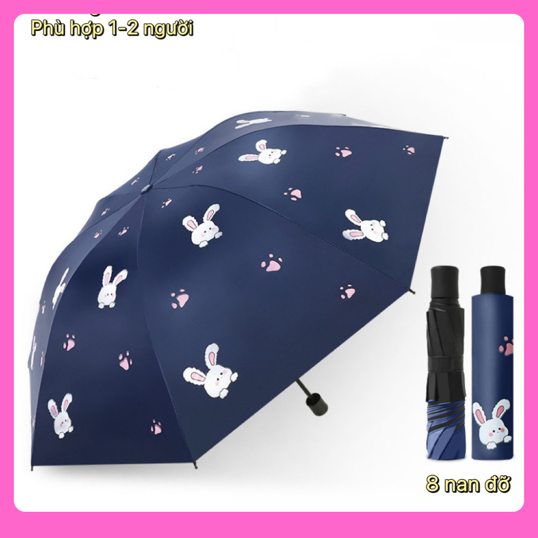 Ô cầm tay dễ thương dù che 2 người gấp gọn đi nắng mưa tiện lợi họa tiết hoa nhí dễ thương thời trang nữ đẹp