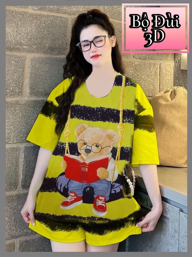 Đồ Bộ Đùi Mặc Nhà Size Dưới 53kg Hoạt Hình Xinh Xắn Hot Trend Vải Thun Mềm Mại