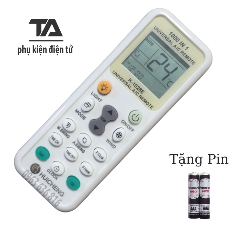 Remote máy lạnh đa năng huicheng k-1028e - điều khiển điều hòa đa năng huicheng k-1028e