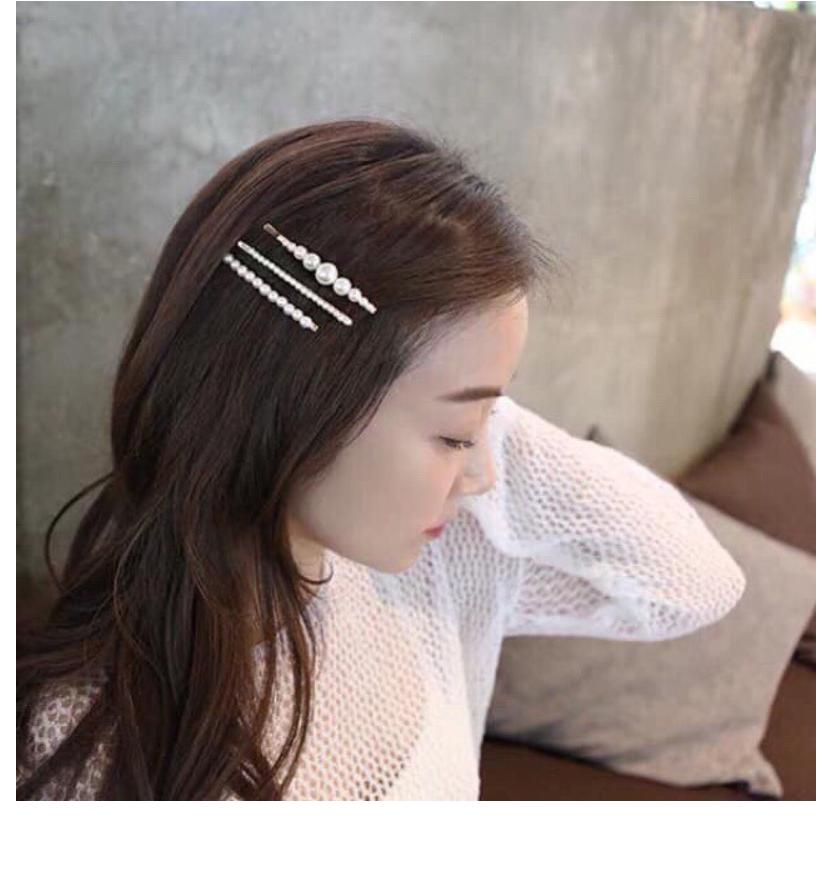 Set 5 kẹp tóc mái phong cách Hàn Quốc đính ngọc thời trang