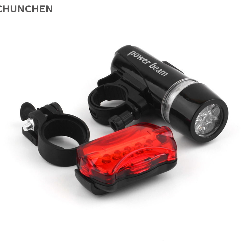 CHUNCHEN Đèn LED xe đạp xe đạp phía trước đầu ánh sáng + phía sau an toàn không thấm nước đèn pin