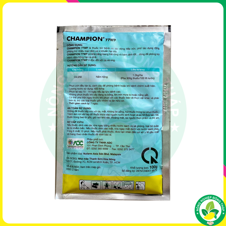 CHAMPION 77WP – Trừ Nấm hồng Cà phê