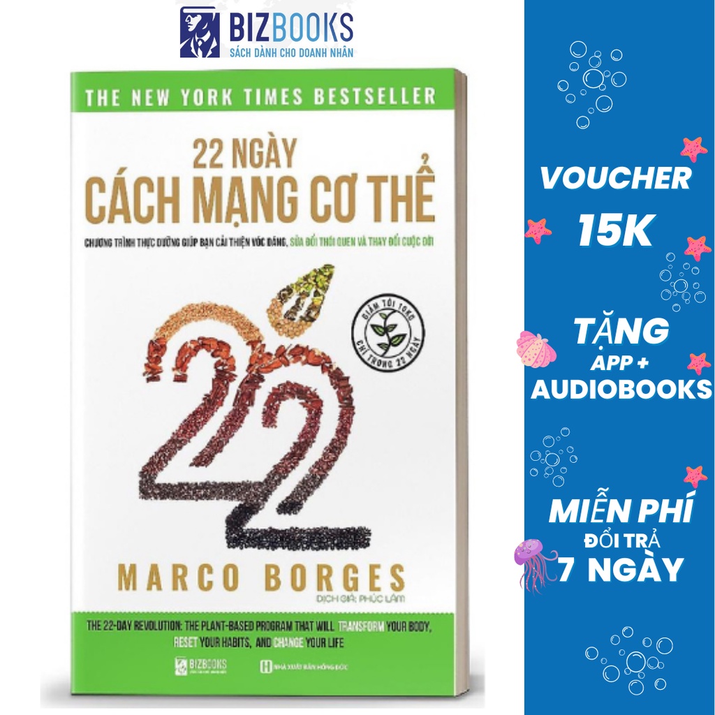 Sách 22 ngày cách mạng cơ thể : chế độ ăn plant base - bizbooks