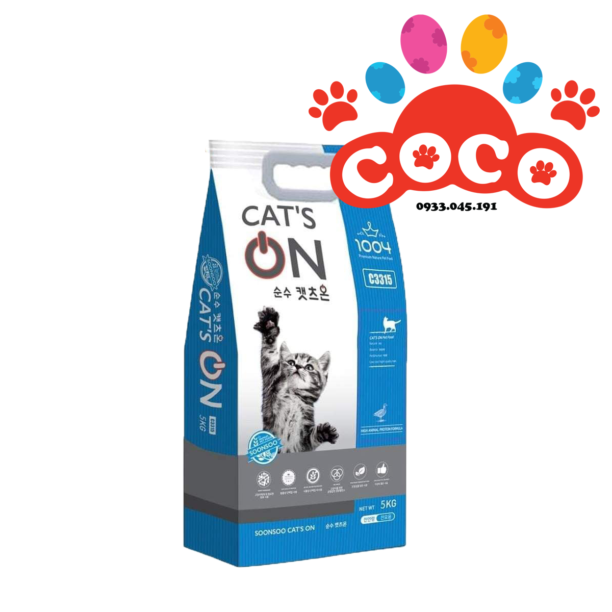 Thức ăn hạt cho mèo CAT’S ON Hàn Quốc bao 5kg mọi lứa tuổi