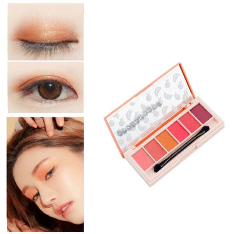 Phấn mắt trang điểm 6 màu kèm cọ #01
