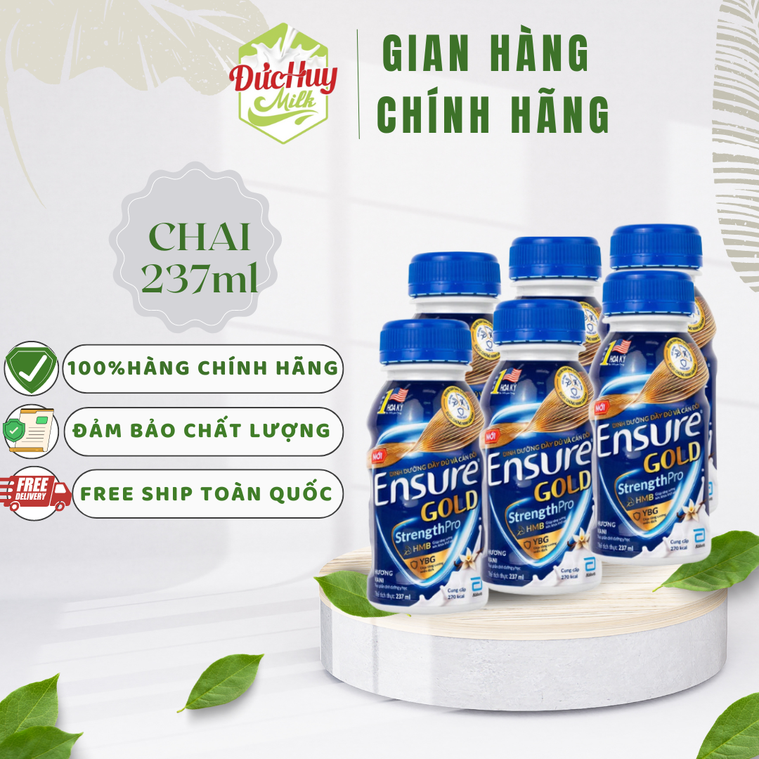 Thùng 24 chai sữa bột pha sẵn Ensure 237ml