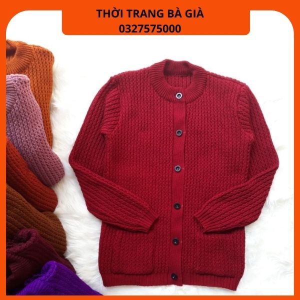 Áo len cổ tròn người lớn tuổi, người già, trung niên, cho bà, cho mẹ - Made in VN