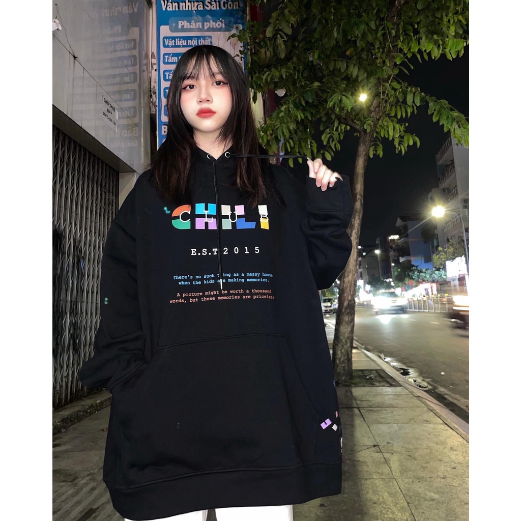 Áo Hoodie Mix CHILICLUB Unisex ( HOODIE CL MIX Đen)
