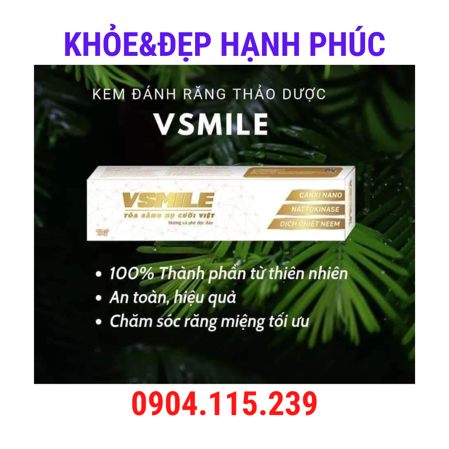 [ Mẫu cũ ] KEM ĐÁNH RĂNG V-SMILE vị caphe vinalink – 150g/tuýp