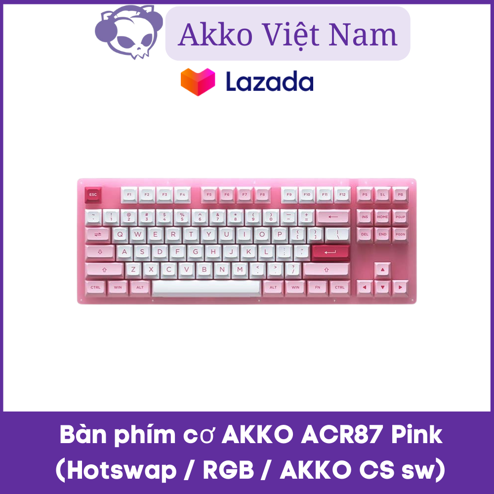 Bàn phím cơ AKKO ACR87 Pink (Hotswap / RGB / AKKO CS sw Jelly Pink)
